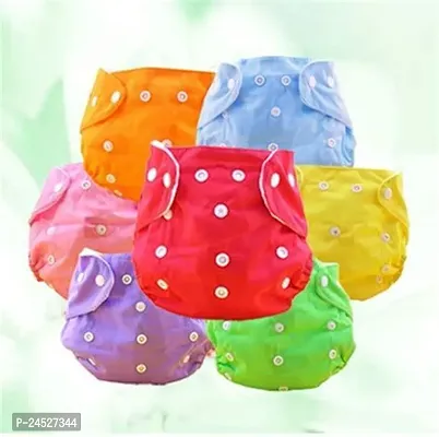 Pack Of 4 Reusable Cloth Diapers Washable, Adjustable Size With Insert Pads-thumb2