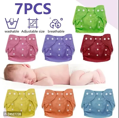 Reusable Cloth Diapers Washable, Adjustable Size(Multi Colour)-thumb4