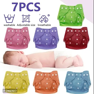 Reusable Cloth Diapers Washable, Adjustable Size(Multi Colour)-thumb4