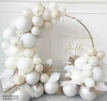 Premium Quality White Metallic Finish Shiny Balloons For Birthday-Anniversary-Engagement-Wedding-Baby Shower-Farewell-Any Special Event Theme Party Decoration - Pack Of 50-thumb0