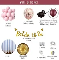 Premium Quality Rose Gold Pink Bride To Be Decoration Set Combo Kit For Girls With Banner, Net Fabric Backdrop And Balloons-Bridal Shower Decorations Items-Photobooth Decorations-Bachelorette -69 Pcs-thumb1