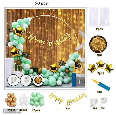 MEEZONE Green Birthday Decoration Items - Pack of 53 Pcs