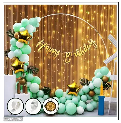 MEEZONE Green Birthday Decoration Items - Pack of 53 Pcs-thumb2