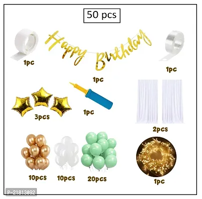 MEEZONE Green Birthday Decoration Items - Pack of 53 Pcs-thumb3