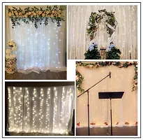 MEEZONE White Backdrop Curtain Tulle Net Transparent 5x8 Ft. for Birthdays Anniversary Baby Shower Photo Shoot Wedding Party Stage Background Ceremony Photoshoot net parda - Set of 4-thumb2