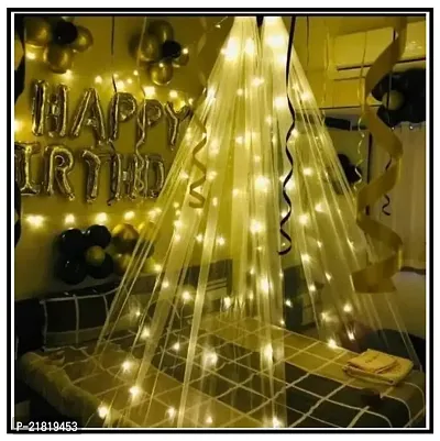 MEEZONE Yellow Decoration Net for Romantic Dinner, Anniversary, Birthday Party Celebration and Valentines Day Or Cabana Tent Decoration (Cloth Piece Only) Pack of 1