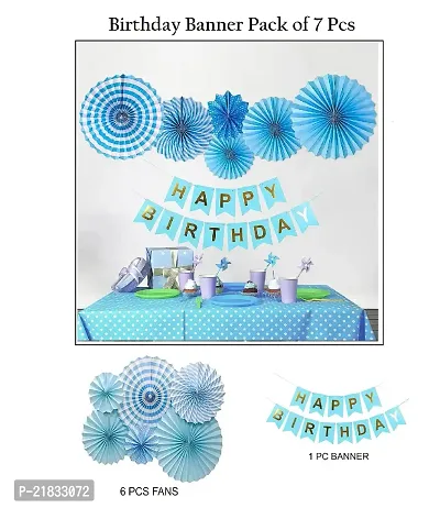 MEEZONE Hanging Fan with Birthday Banner Pack of 7 Pcs