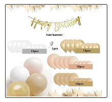 MEEZONE Peach Brown Gold White Balloons Combo Kit Of 62 Pcs For Party Decorations.-thumb1