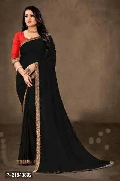 Stylish Fancy Designer Georgette Saree With Blouse Piece For Women-thumb0