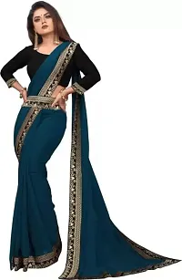 Stylish Fancy Designer Georgette Saree With Blouse Piece For Women-thumb1