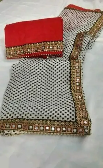 Hot Selling Georgette Saree with Blouse piece 