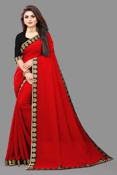 Solid/Plain Bollywood Georgette Saree/ New Super Trending Designer Saree Collecrion / Fency Saree