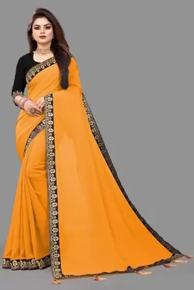 New In Georgette Saree with Blouse piece 