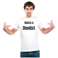 UDNAG Unisex Round Neck Graphic Dentist   is a Dentist Polyester T-Shirt White-thumb1