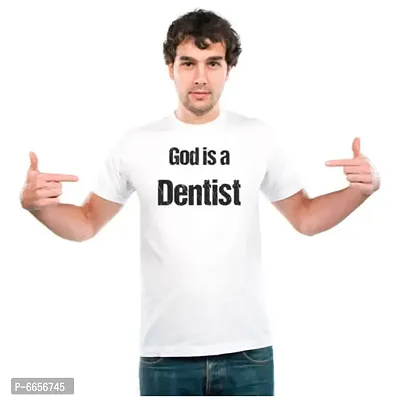 UDNAG Unisex Round Neck Graphic Dentist   is a Dentist Polyester T-Shirt White-thumb2