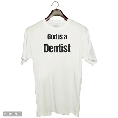 UDNAG Unisex Round Neck Graphic Dentist   is a Dentist Polyester T-Shirt White