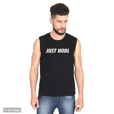 Bambiha Just HODL Sleeveless | Muscle Tee Stringer | Sando Tank Top | Gym Vest | Sleeveless Sports T-Shirt for Gym