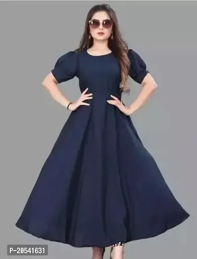 Stylish Fancy Designer Crepe Solid A-Line Dress For Women