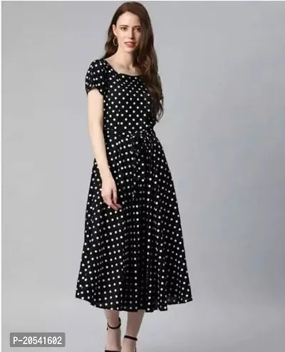Stylish Fancy Designer Crepe Printed A-Line Dress For Women