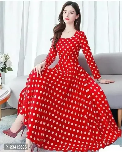 Women Summer Polka Dot Long Sleeve Long Casual Dress for Girls and Women-thumb2