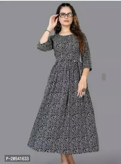 Stylish Fancy Designer Crepe Printed A-Line Dress For Women