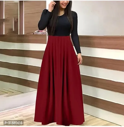 Elegant Crepe Maxi Length Dress For Women