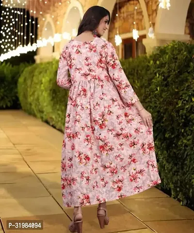 Beautiful Floral Print Crepe Maxi Dress-thumb2