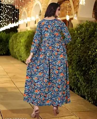 Beautiful Floral Print Crepe Maxi Length Dress-thumb1