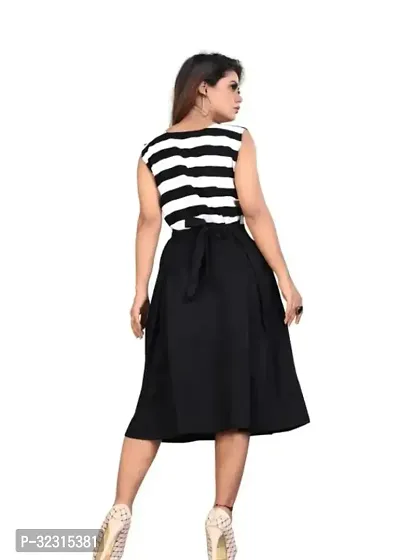 Stylish Black Crepe Midi Dress-thumb3