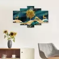 Art Painting for Home Decoration|3D Painting|UV Texture Wall Paintings Digital Reprint 17 inch x 30 inch Painting  (Without Frame, Pack of 5)-thumb1
