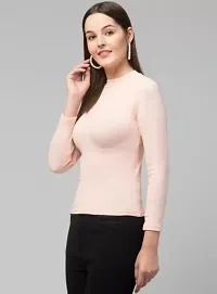 Classic Cotton Lycra Solid Tops for Women-thumb3