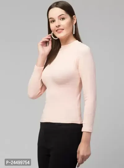 Classic Cotton Lycra Solid Tops for Women-thumb4