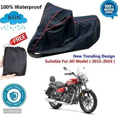 AutoGalaxy Waterproof Two Wheeler Cover for Royal Enfield(Meteor 350 Black Red)