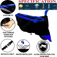 Waterproof Two Wheeler Cover for Universal For Bike (Passion Pro Blue Black)-thumb2