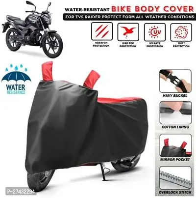 brandroofz Waterproof Two Wheeler Cover for TVS(Raider Black Red)