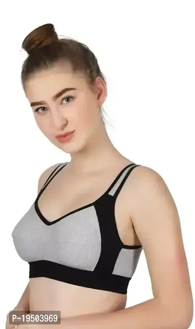 Stylish  Cotton Blend Solid Bras For Women-thumb0