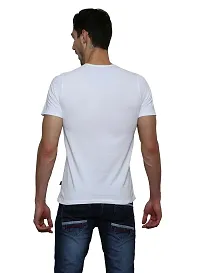 White V-Neck Half Sleeve Plain T-Shirt-thumb3