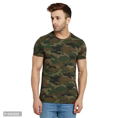 Men's Camouflage Round Neck Half Sleeve All Over Printed T-Shirt