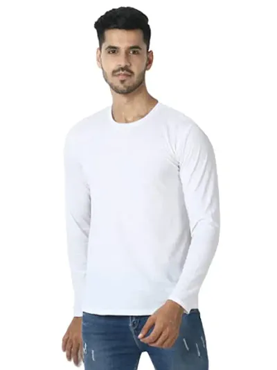 LE BOURGEOIS Men Round Neck Full Sleeve Casual Cotton T-Shirt