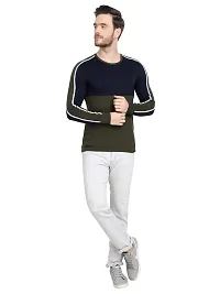 LE BOURGEOIS Men Colorblocked Full Sleeve Casual T-Shirt-thumb4