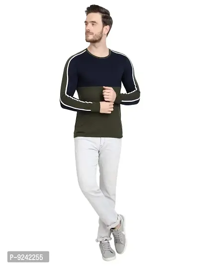 LE BOURGEOIS Men Colorblocked Full Sleeve Casual T-Shirt-thumb5