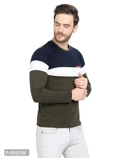 LE BOURGEOIS Men Colorblocked Full Sleeve T-Shirt-thumb3