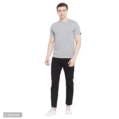 LE BOURGEOIS Men Solid Round Neck Half Sleeve T-Shirt-thumb5