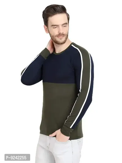 LE BOURGEOIS Men Colorblocked Full Sleeve Casual T-Shirt-thumb3