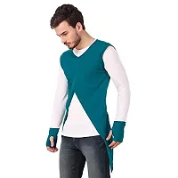 LE BOURGEOIS Round Neck Full Sleeve Asymmetric T-Shirt for Men-thumb1