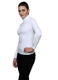 LE BOURGEOIS Women Slim Fit Casual Full Sleeve Highneck/Turtle-Neck Cotton Top-thumb1