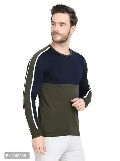 LE BOURGEOIS Men Colorblocked Full Sleeve Casual T-Shirt-thumb2