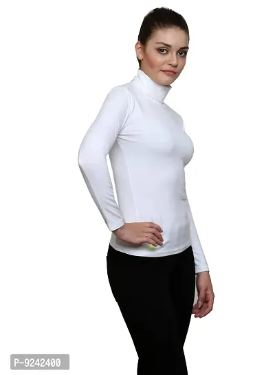 LE BOURGEOIS Women Slim Fit Casual Full Sleeve Highneck/Turtle-Neck Cotton Top-thumb3