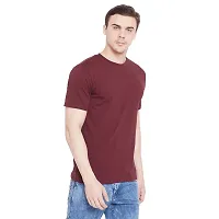 LE BOURGEOIS Men Solid Round Neck Half Sleeve T-Shirt-thumb2