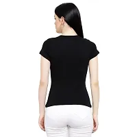 LE BOURGEOIS Women Solid Henley Neck Button Front Short Sleeve Regular Top-thumb3